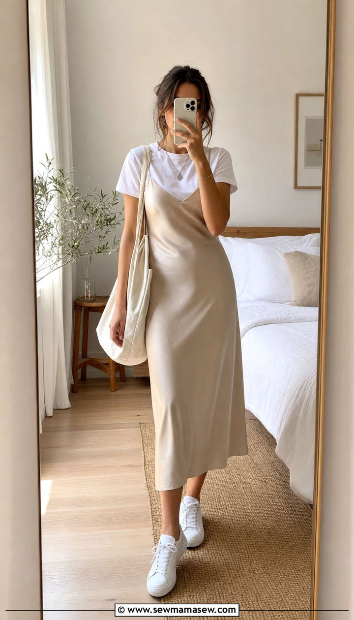 Slip Dress And Sneakers Spring Outfit - 25 Spring outfit formulas