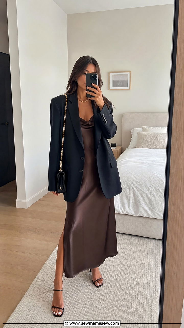 Slip Dress Outfit Under Oversized Blazer - 25 Interior designer outfit ideas