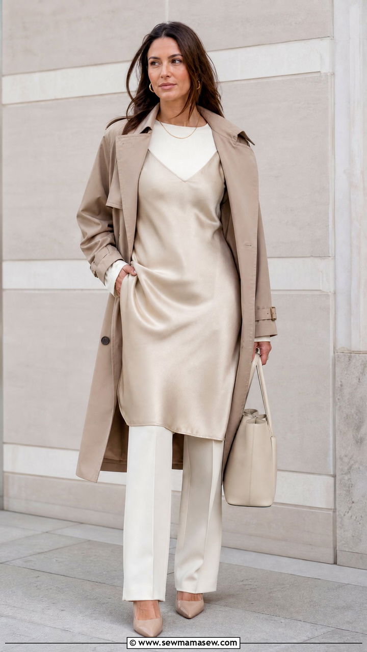 Slip Dress Over Trousers - 25 chic slip dress outfit ideas