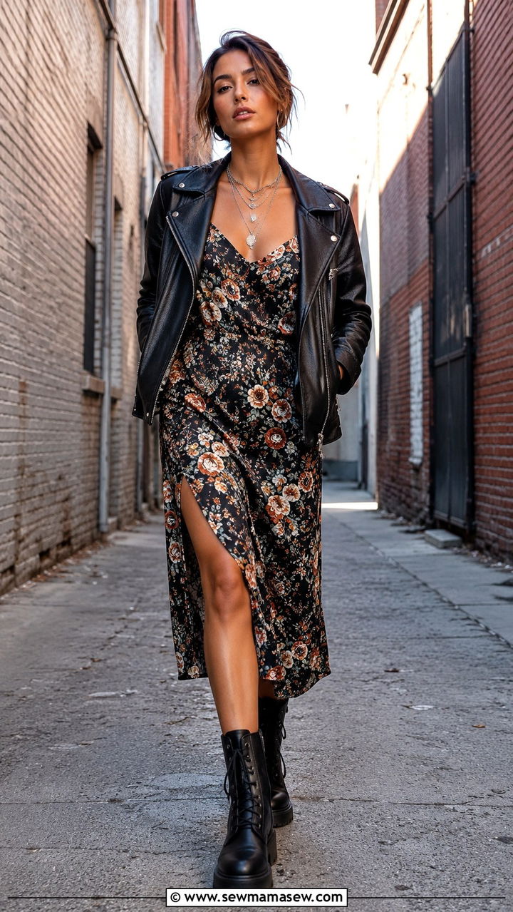 Slip Dress With Combat Boots - 30 how to style slip dress outfits