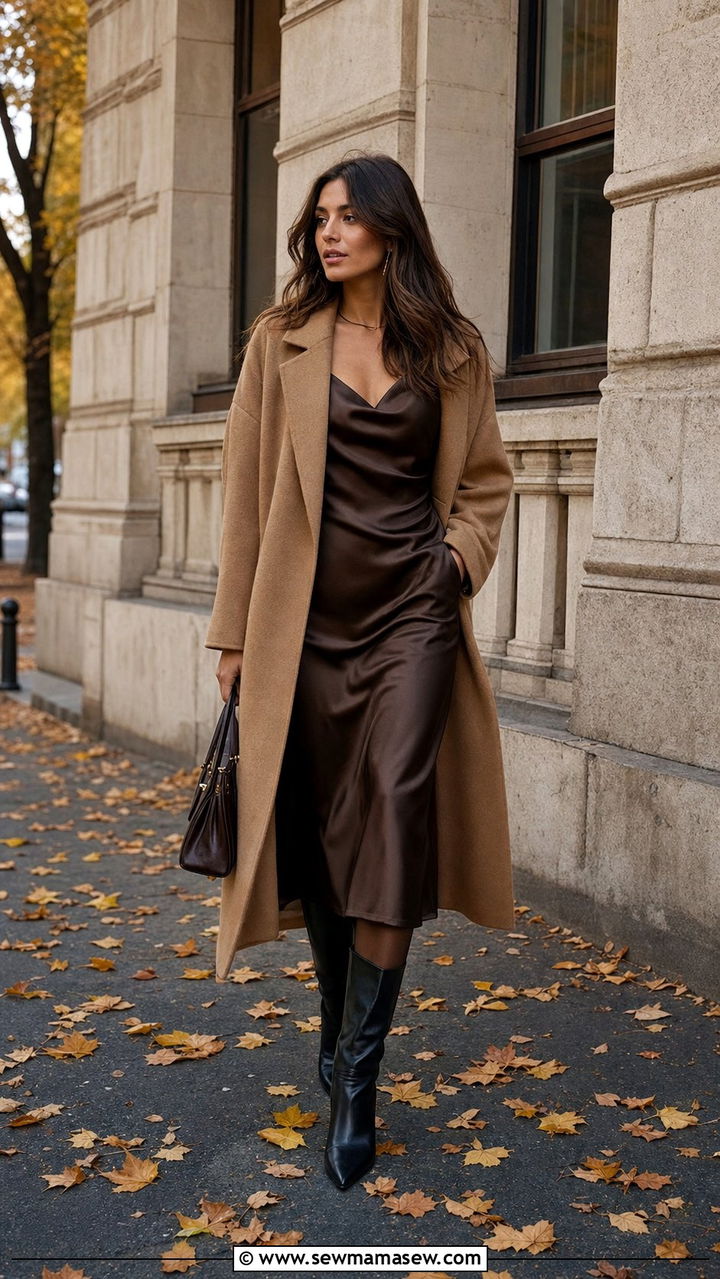 Slip Dress With Knee High Boots - 25 classy slip dress outfits