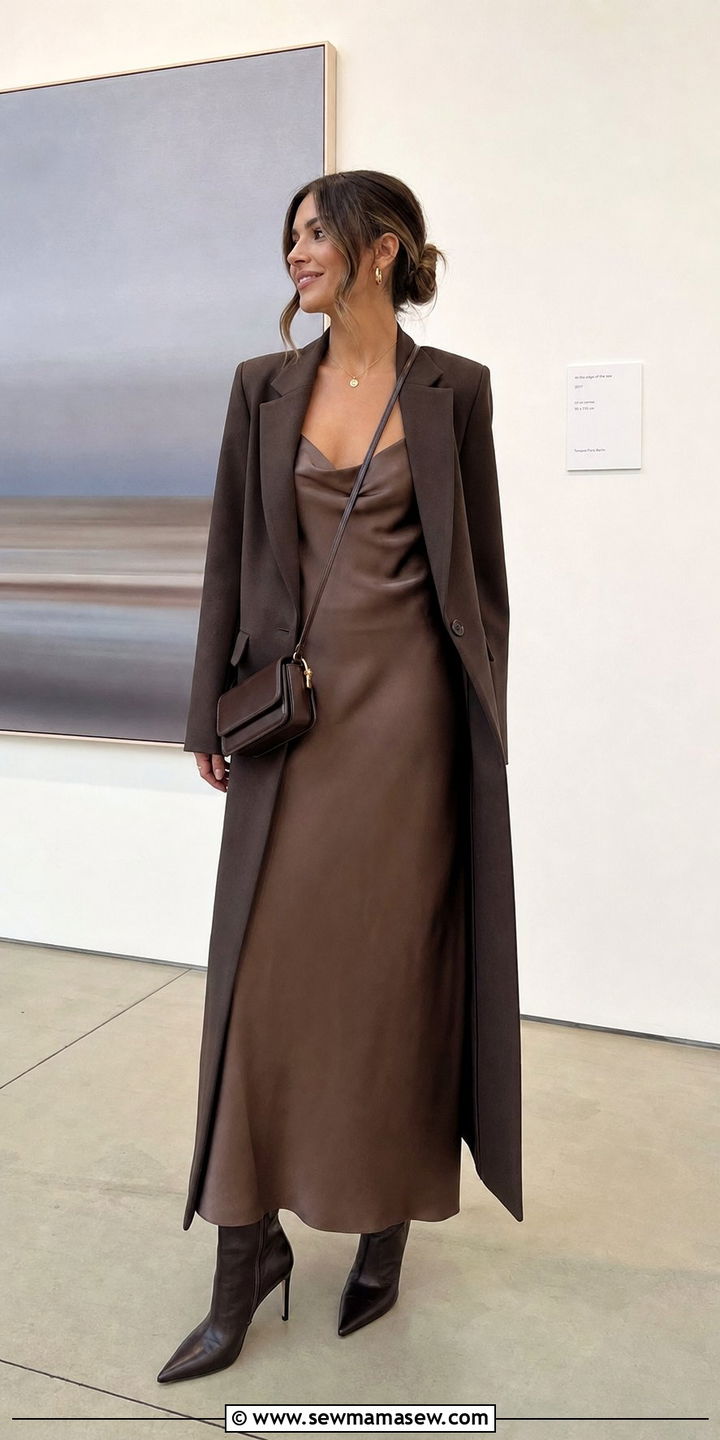 Slip Dress With Longline Blazer Coat - 25 Slip dress outfit ideas with a blazer