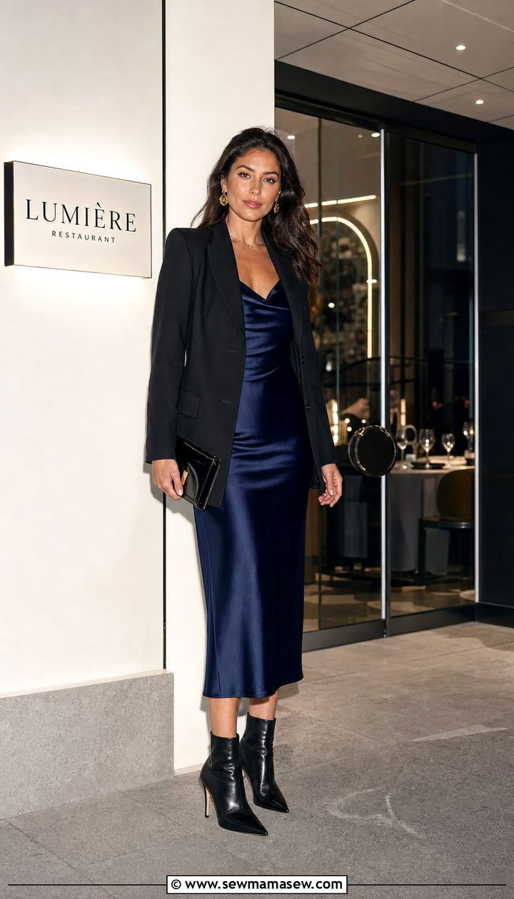 Slip Dress With Pointed Toe Stiletto Boots - 25 Slip dress outfit ideas with boots