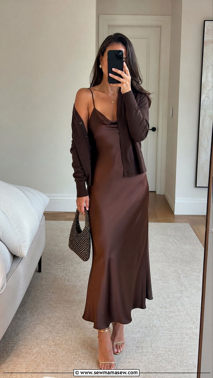 Slip Dress and Cardigan Law School Outfit - 25 Law school graduation outfit ideas