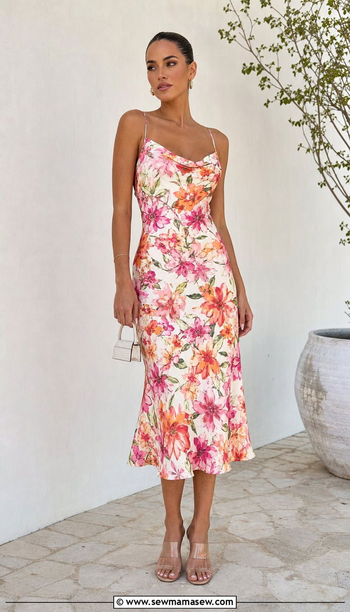 Slip Dress with Clear Strap Heels Outfit - 25 Slip dress outfit ideas with heels