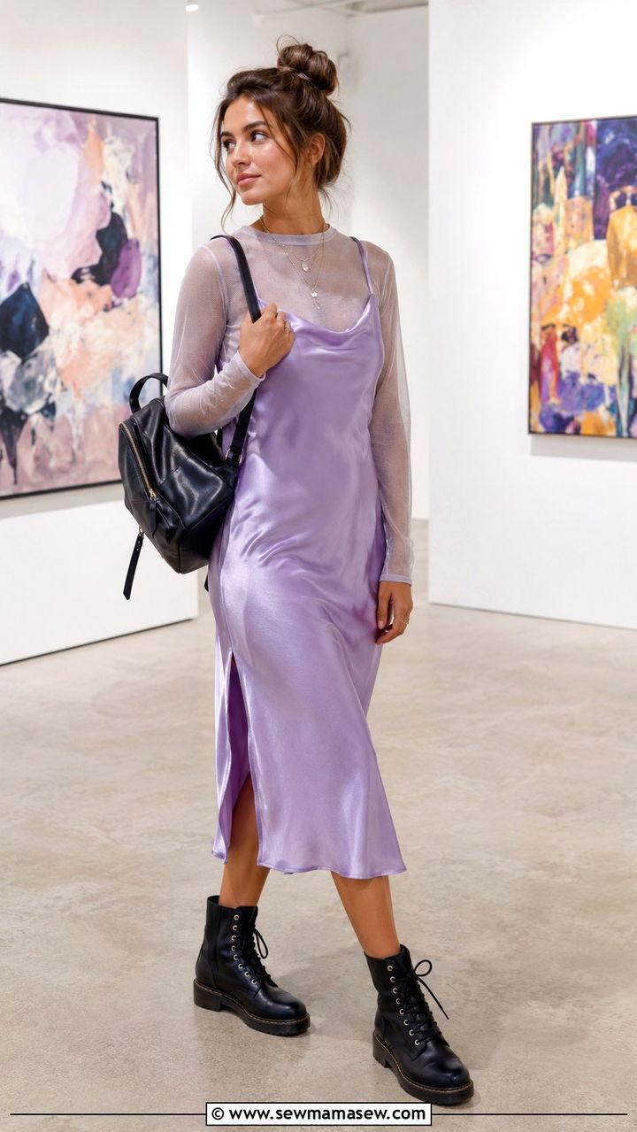 Slip Dress with Combat Boots Outfit - 30 Retro outfit ideas 2026