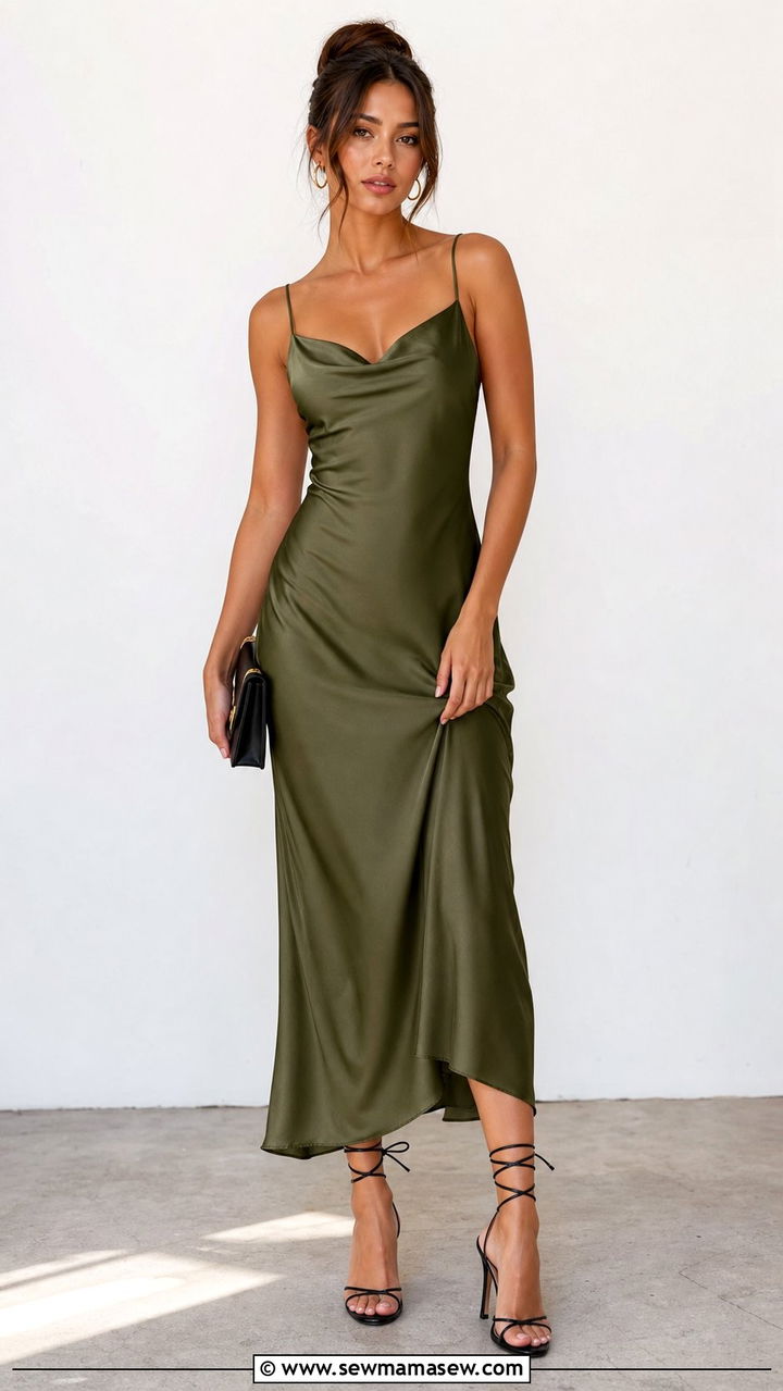 Slip Dress with Lace Up Heels Outfit - 25 Slip dress outfit ideas with heels