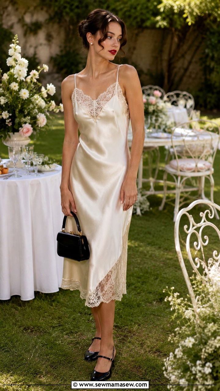 Slip Dress with Mary Jane Flats - 30 How to style a slip dress in summer