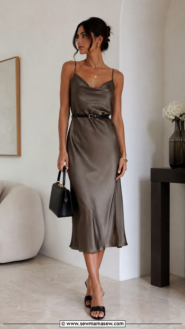 Slip Dress with a Belt - 30 How to style a slip dress in summer