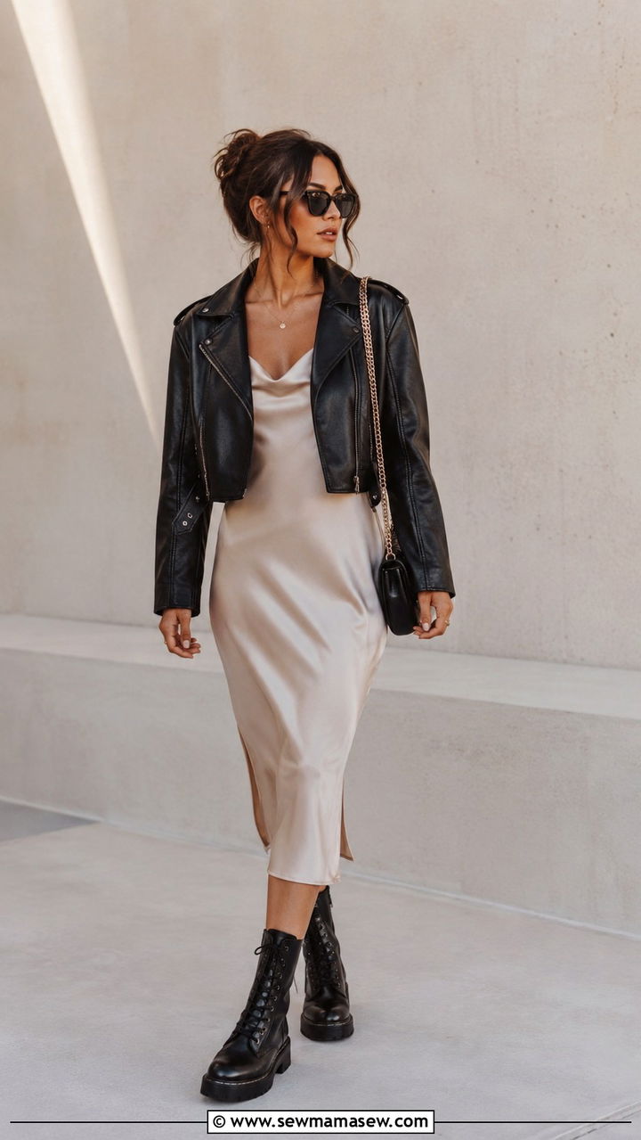 Slip dress with chunky boots outfit - 20 Stylist outfit ideas