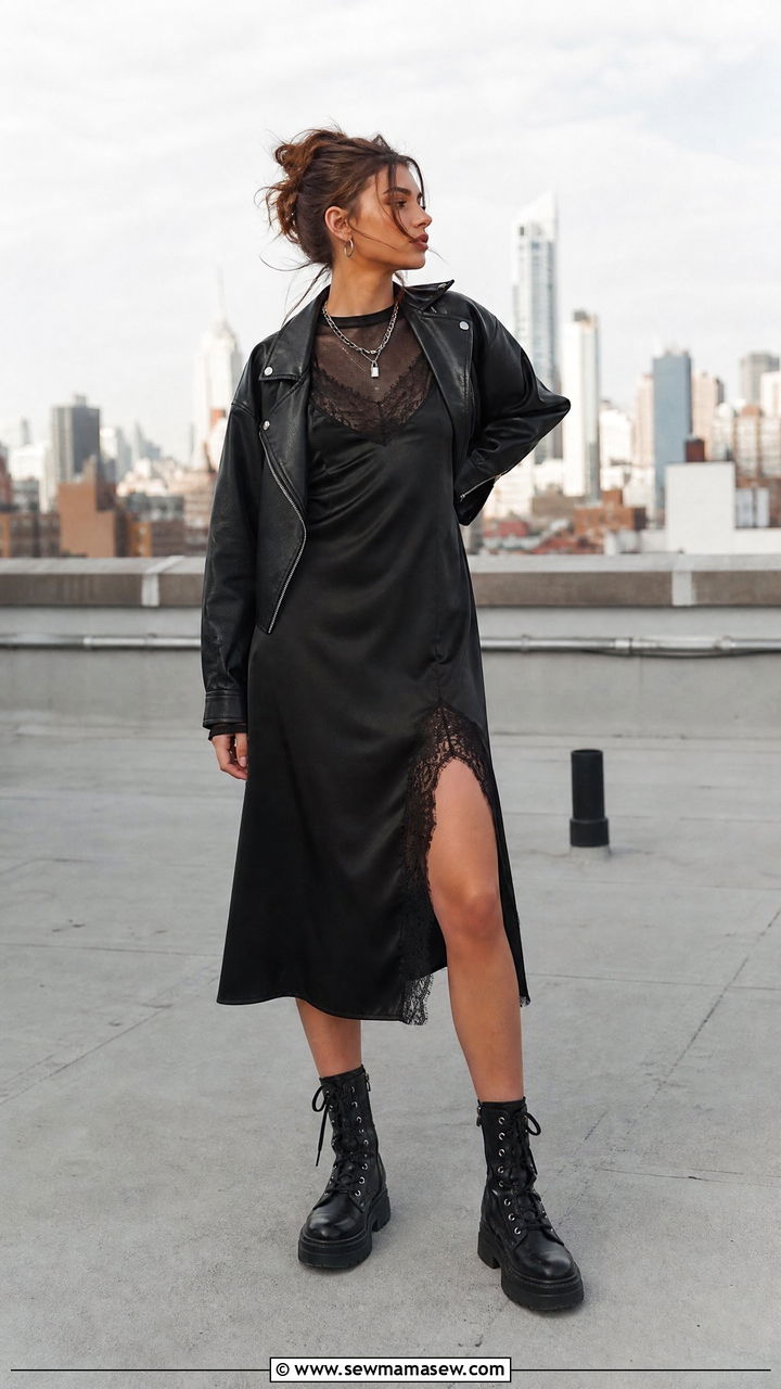 Slip dress with combat boots grunge - 25 grunge outfits 2026