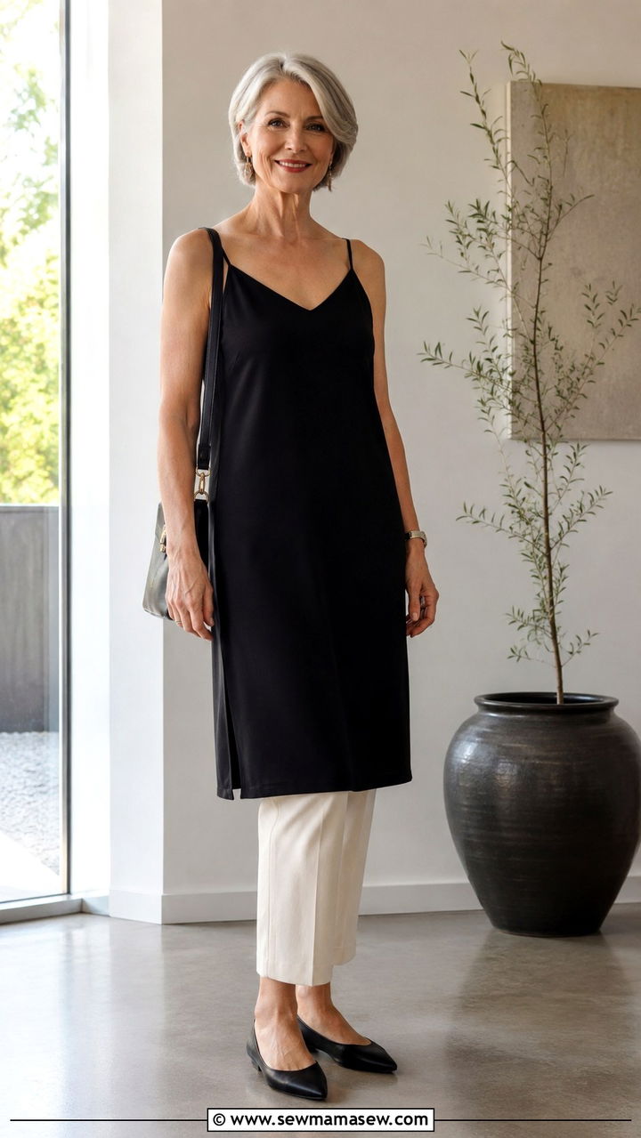 Slip dress with cropped pants - 20 How to style a slip dress over 60