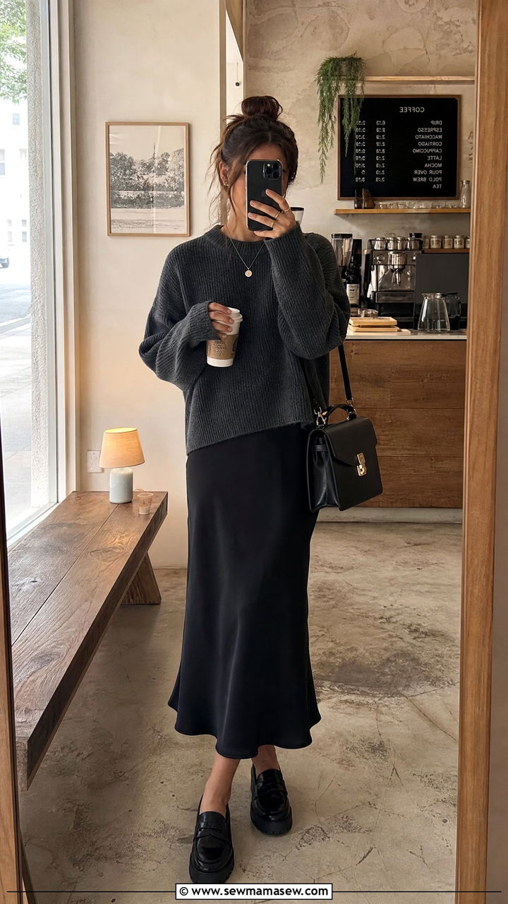 Slip dress with oversized sweater outfit - 35 How to style a slip dress