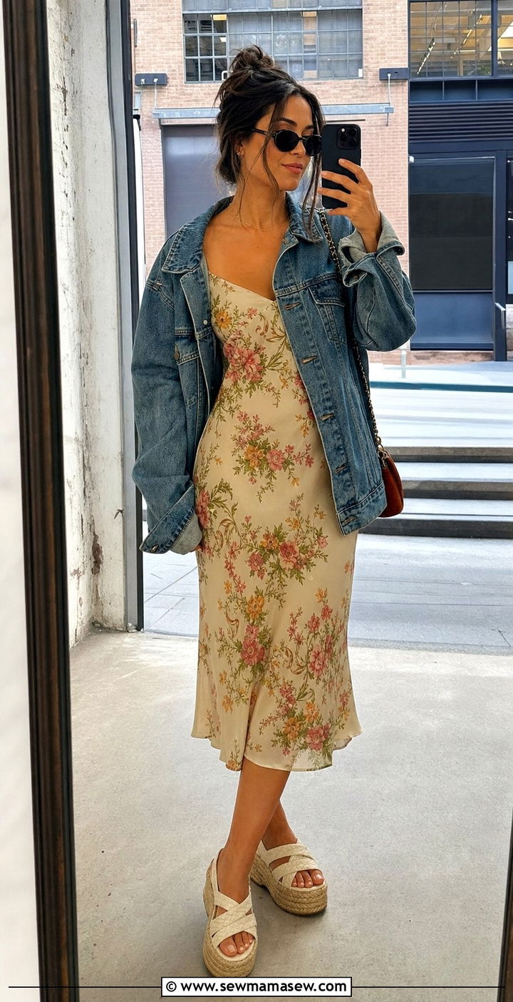 Slip dress with platform espadrilles - 25 Spring outfits with espadrilles