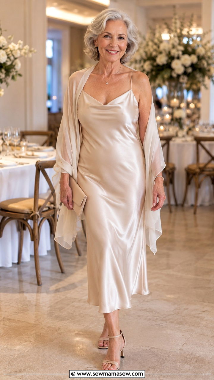Slip dress with strappy heeled sandals - 20 How to style a slip dress over 60