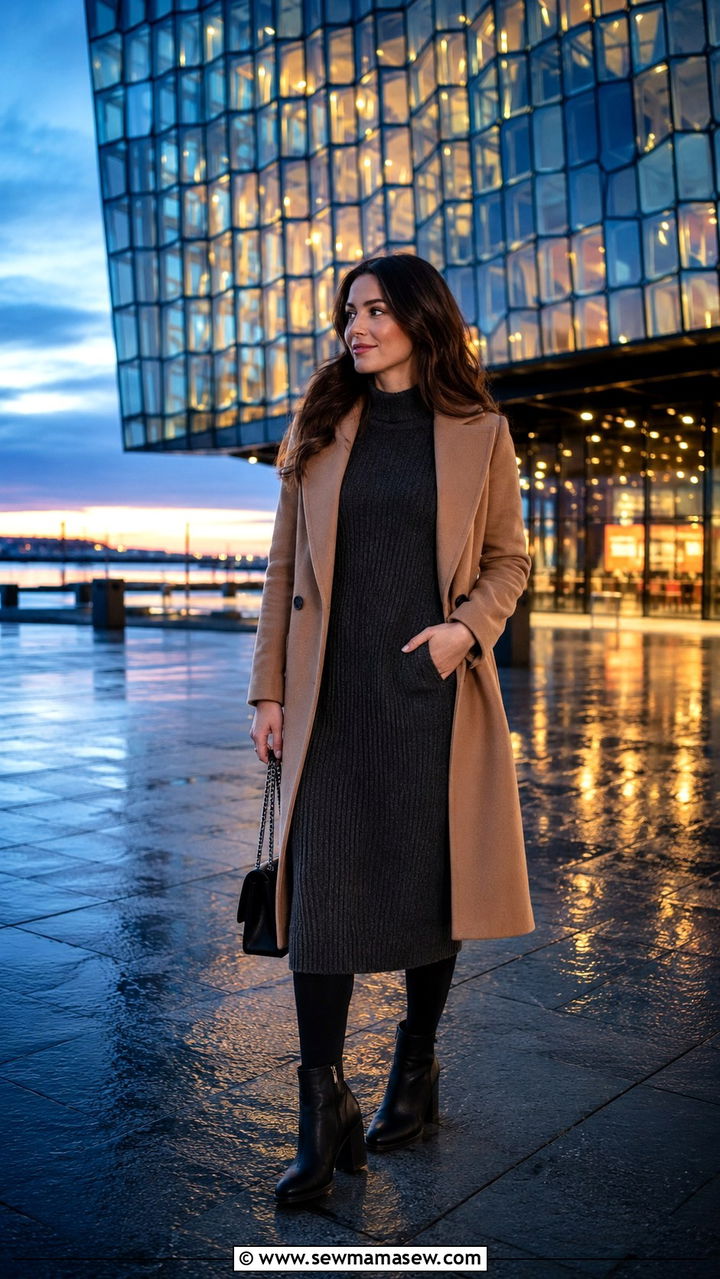 Smart casual dinner outfit Reykjavik knit dress - 25 Reykjavik outfit ideas