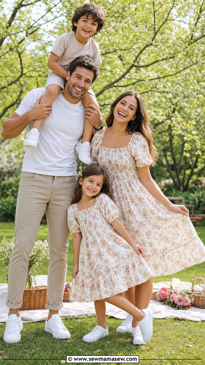Smocked Dresses And Canvas Sneakers Family Photo Outfits Spring 2026 - 25 Family photo outfit ideas spring 2026