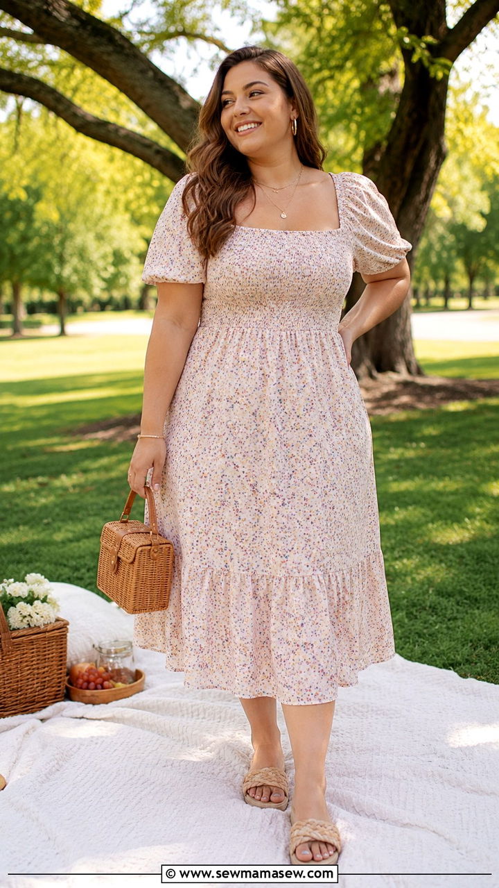 Smocked Midi Dress For Size 12 Summer - 25 Plus size outfit ideas size 12 summer