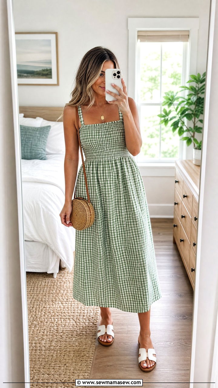 Smocked Sundress Outfit - 30 summer everyday outfits for women