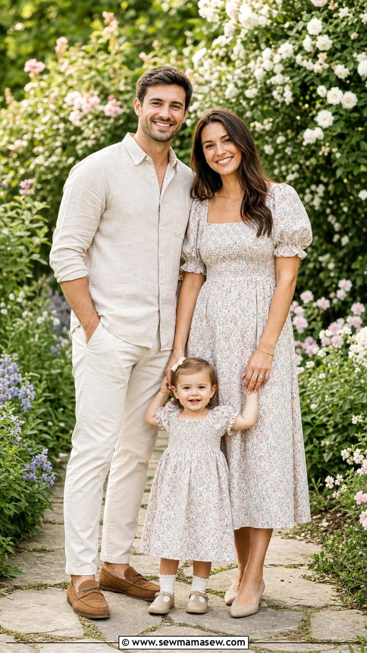 Smocked dress family photo outfit with toddler - 25 Family photo outfit ideas with toddlers