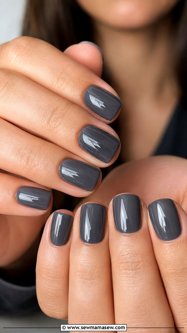 Smoky Gray Gel Nails - 50 gel polish