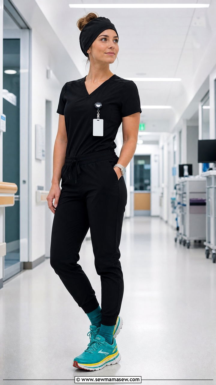 Sneaker Forward Scrub Outfit With Statement Athletic Shoes - 25 Icu nurse outfit ideas