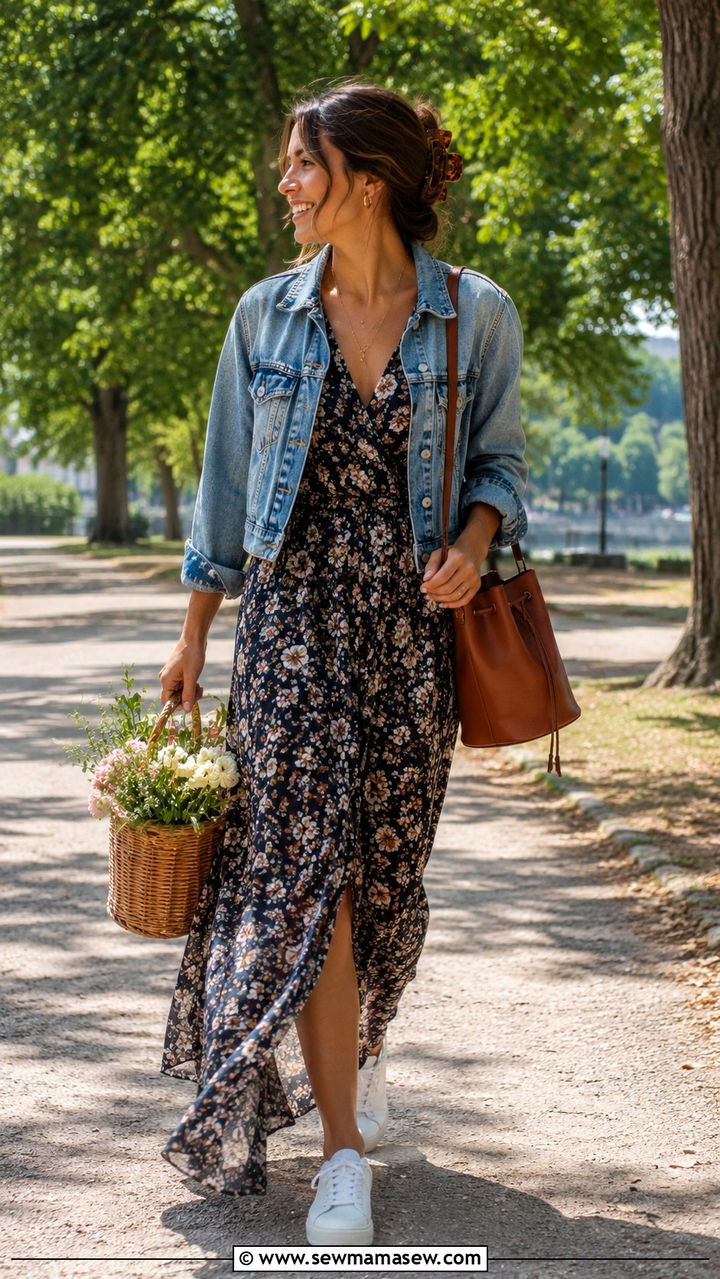 Sneakers with Floral Maxi Dress Outfit - 20 sneaker outfits 2026