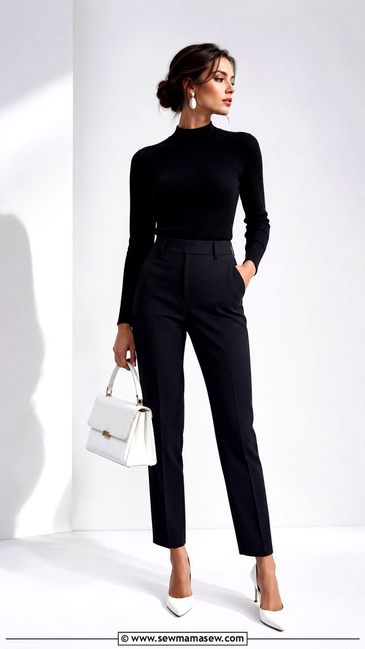 Sofia Richie Grainge All Black Outfit With White Accessories - 20 Old money outfit ideas Sofia Richie Grainge