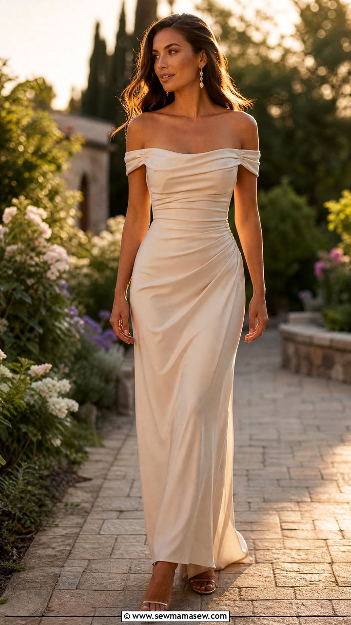 Sofia Richie Grainge Off the Shoulder Maxi Dress - 20 Old money outfit ideas Sofia Richie Grainge