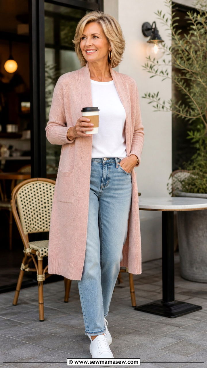 Soft Blazer With Wide Leg Trousers and Loafers - 40 Spring outfit ideas for women over 50 2026