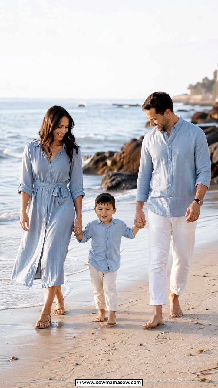 Soft Blue Family Photo Outfits - 35 family photo outfits