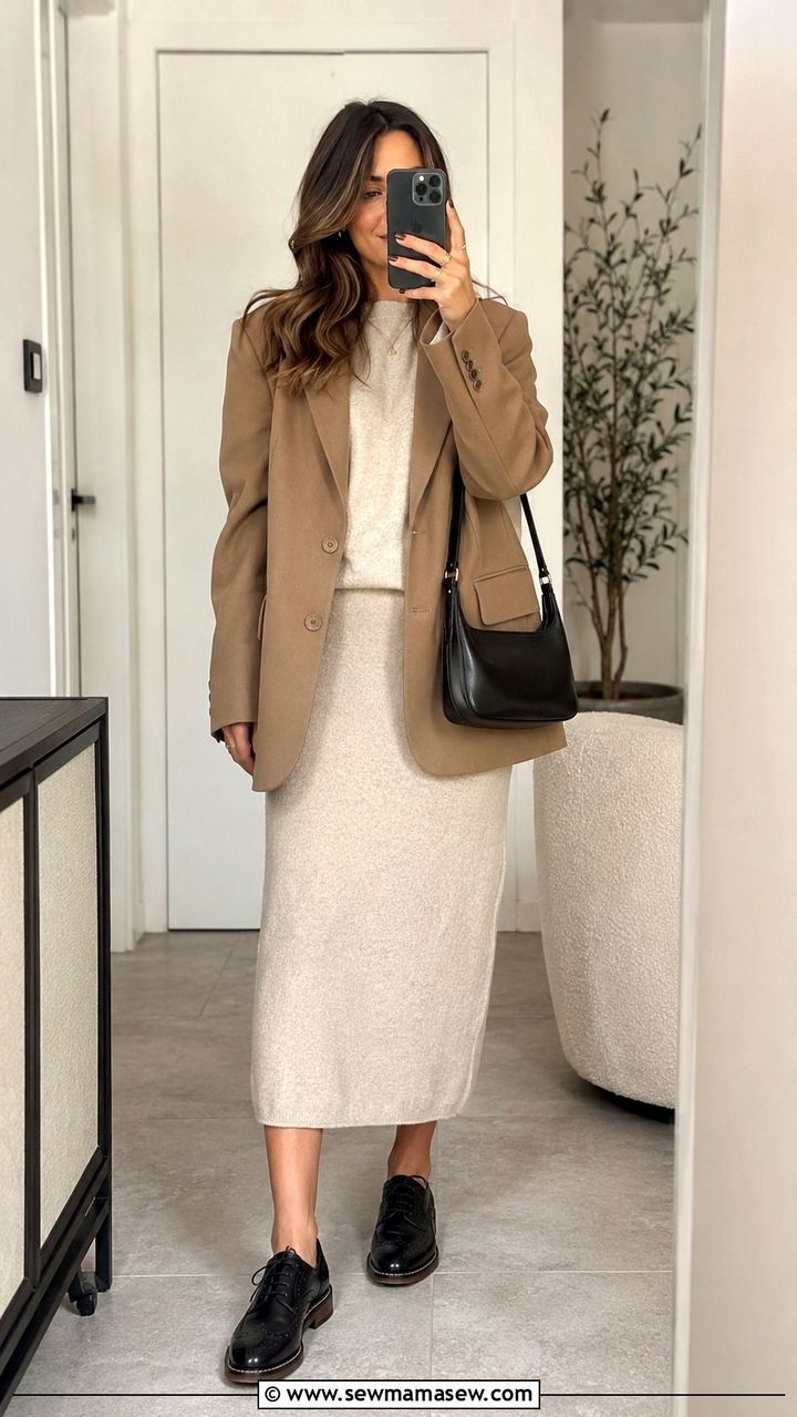 Soft Knit Set And Oversized Blazer - 25 April outfit ideas 2026