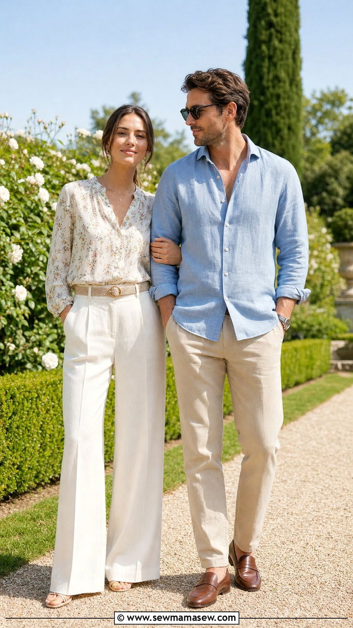 Soft Linen Neutrals for Summer Sessions - 25 Couples photo outfit ideas 2026
