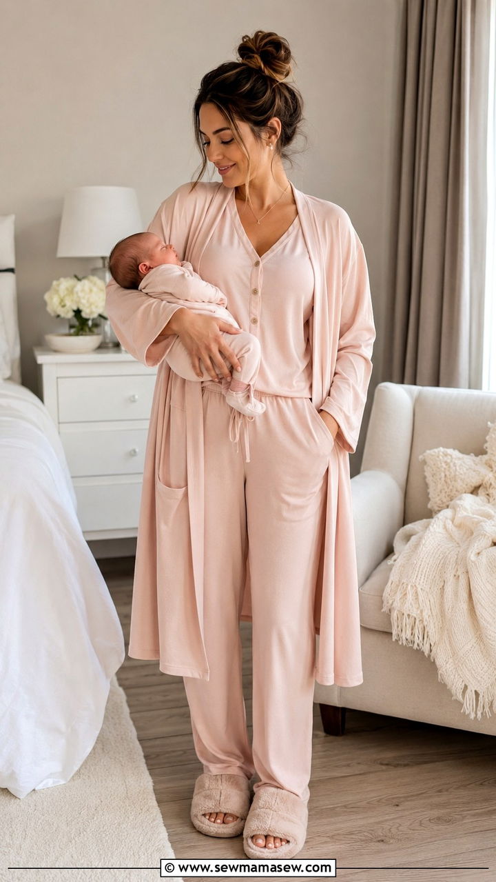 Soft Lounge Set for Going Home from the Hospital - 30 Postpartum summer outfits