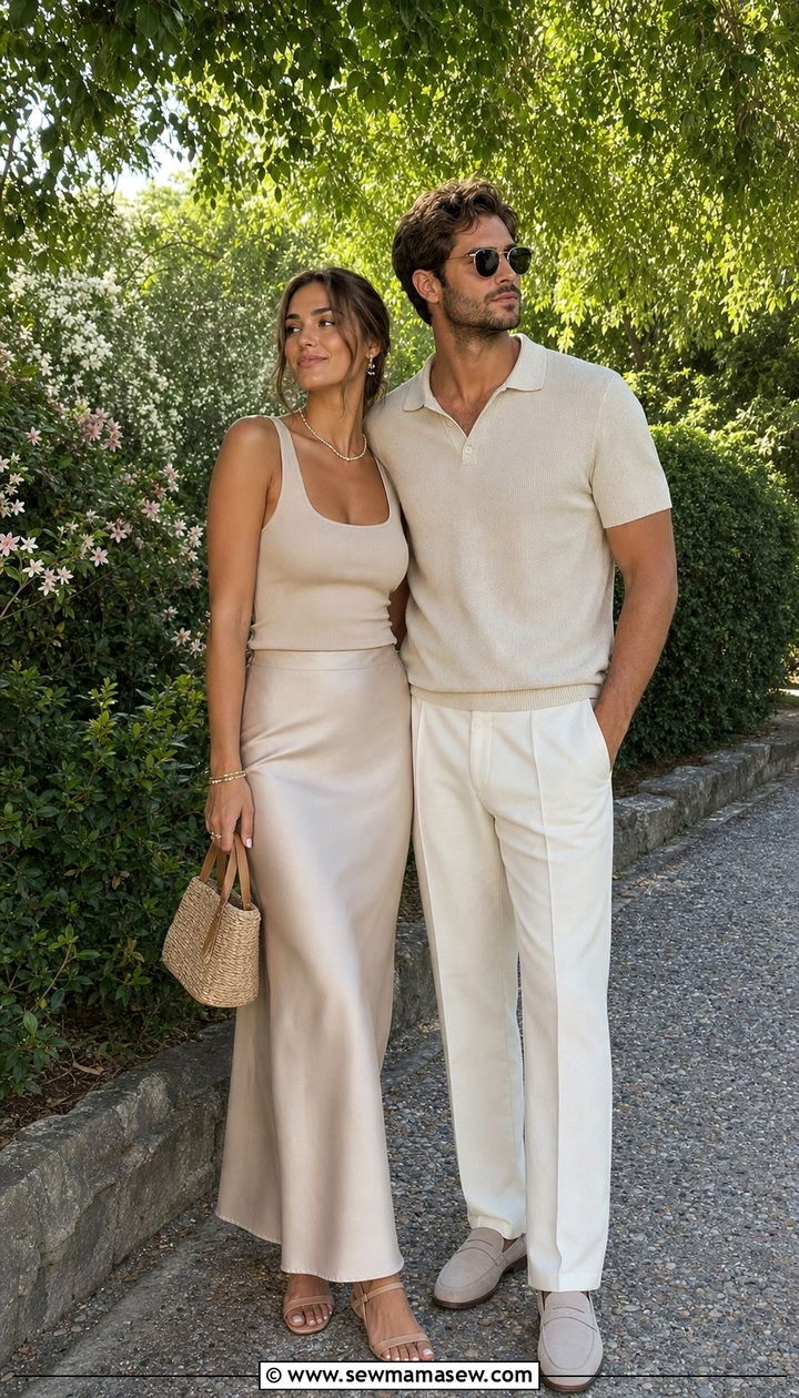 Soft Neutral Matching Couple Outfit - 25 Spring matching outfits for couples