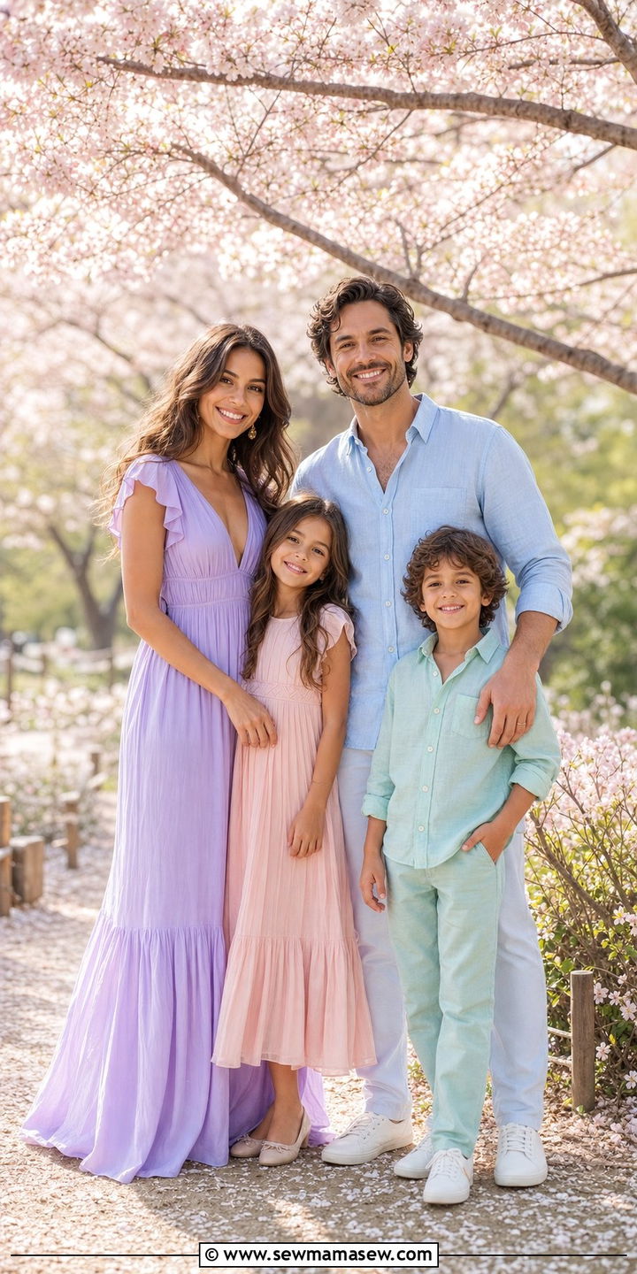 Soft Pastel Color Palette Family Photo Outfit - 25 family photo outfits aesthetic