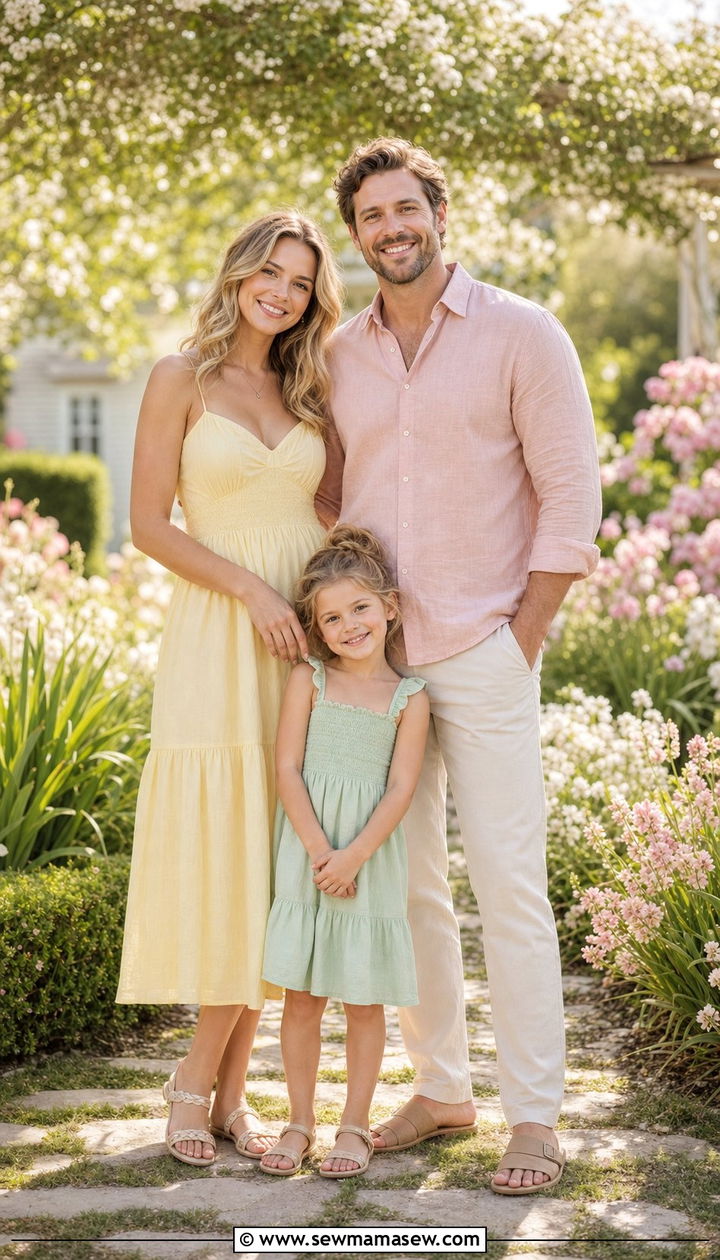 Soft Pastel Color Palette Family Photo Outfits Spring 2026 - 25 Family photo outfit ideas spring 2026
