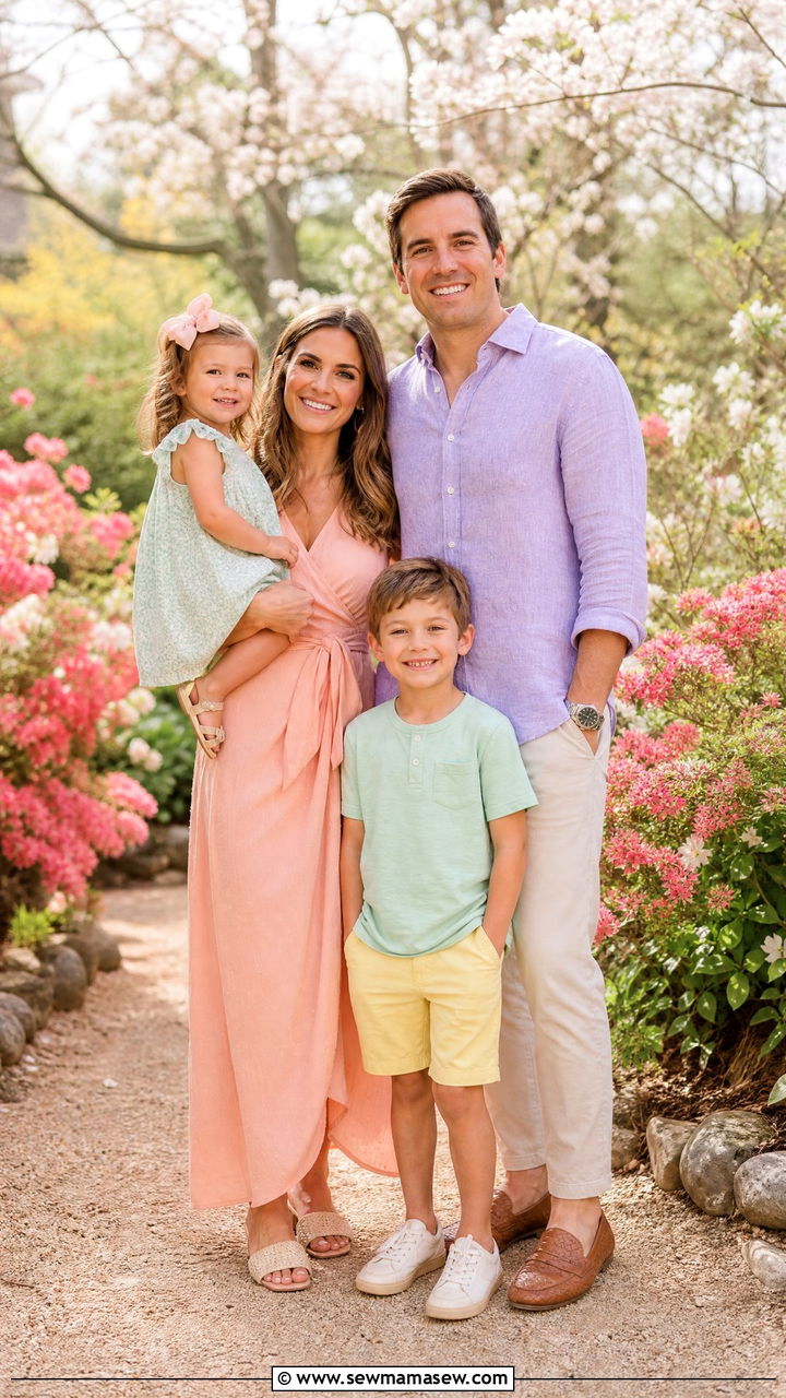 Soft Pastel Family Photo Outfits - 30 casual family photo outfits