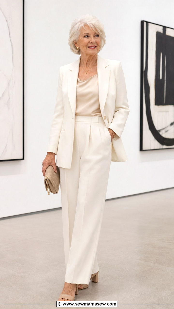 Soft Pastel Suit Spring Outfit - 30 Spring outfits for women over 70