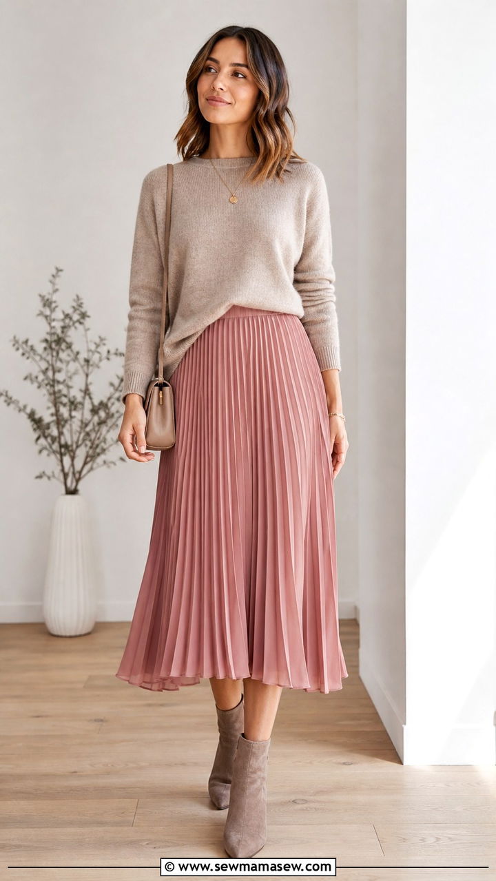 Soft Pastel Suit with Turtleneck Outfit - 40 spring work outfit ideas