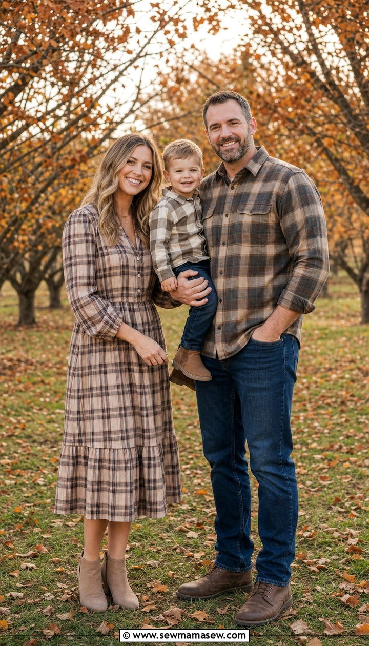 Soft Plaid Shirt and Jeans Family Photo Outfit With Toddler - 25 Family photo outfit ideas with toddler