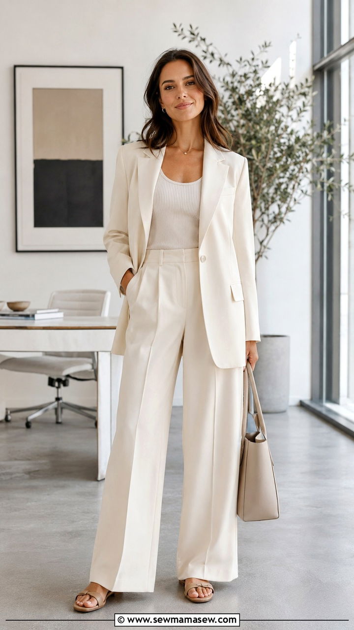 Soft Tailored Wide Leg Trouser Outfit - 20 Spring 2026 outfit trends