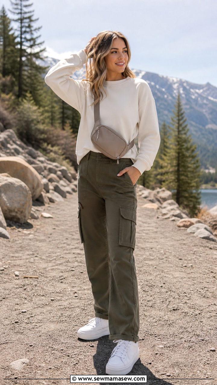 Soft Turtleneck With Stretchy Slim Trousers - 40 Road trip outfit ideas