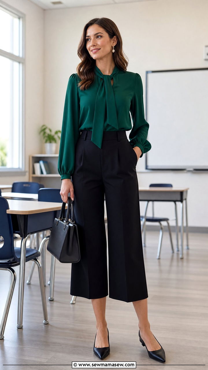 Soft blouse with culottes outfit - 40 school outfits