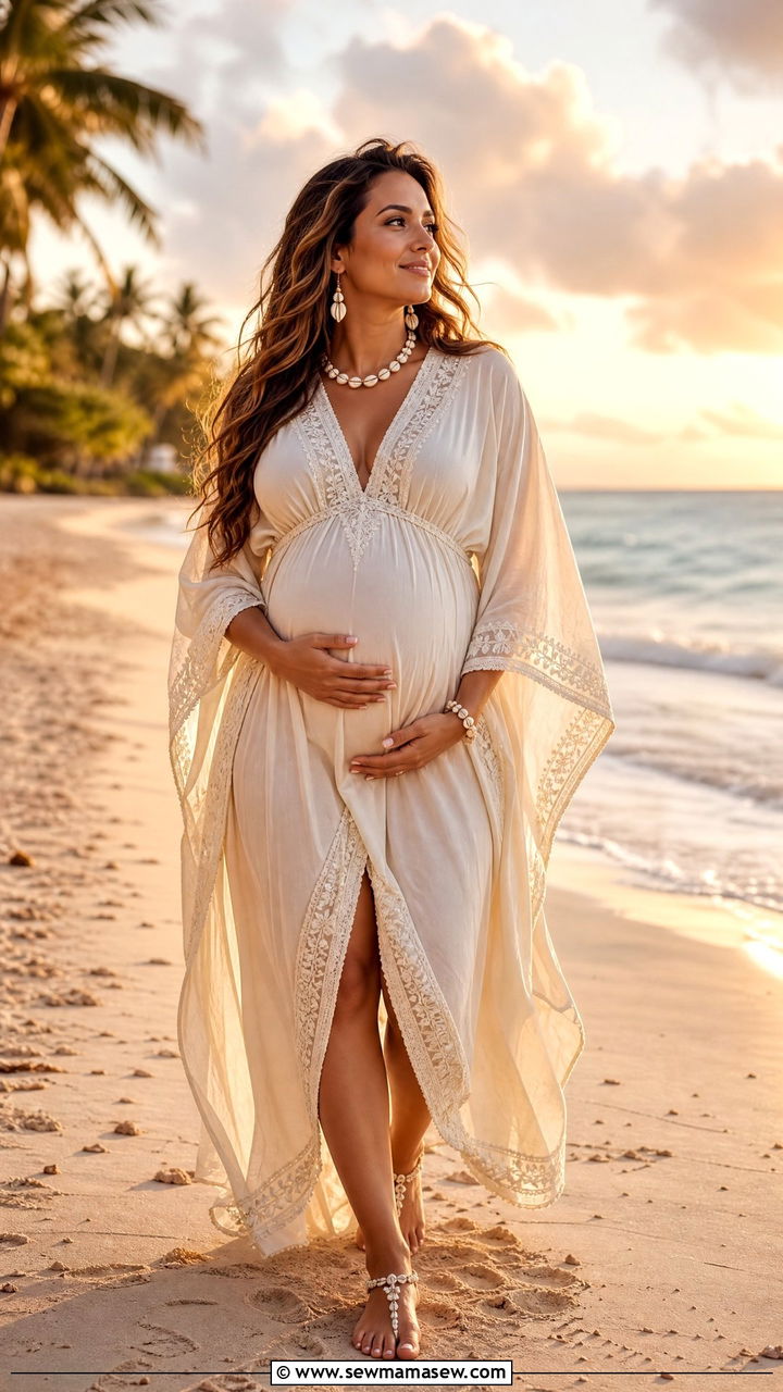 Soft kaftan for beach gender reveal - 25 Gender reveal outfit ideas