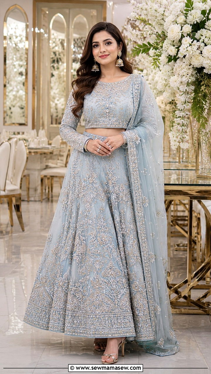 Soft pastel lehenga outfit for Walima - 25 Wedding guest outfit ideas Walima ceremony