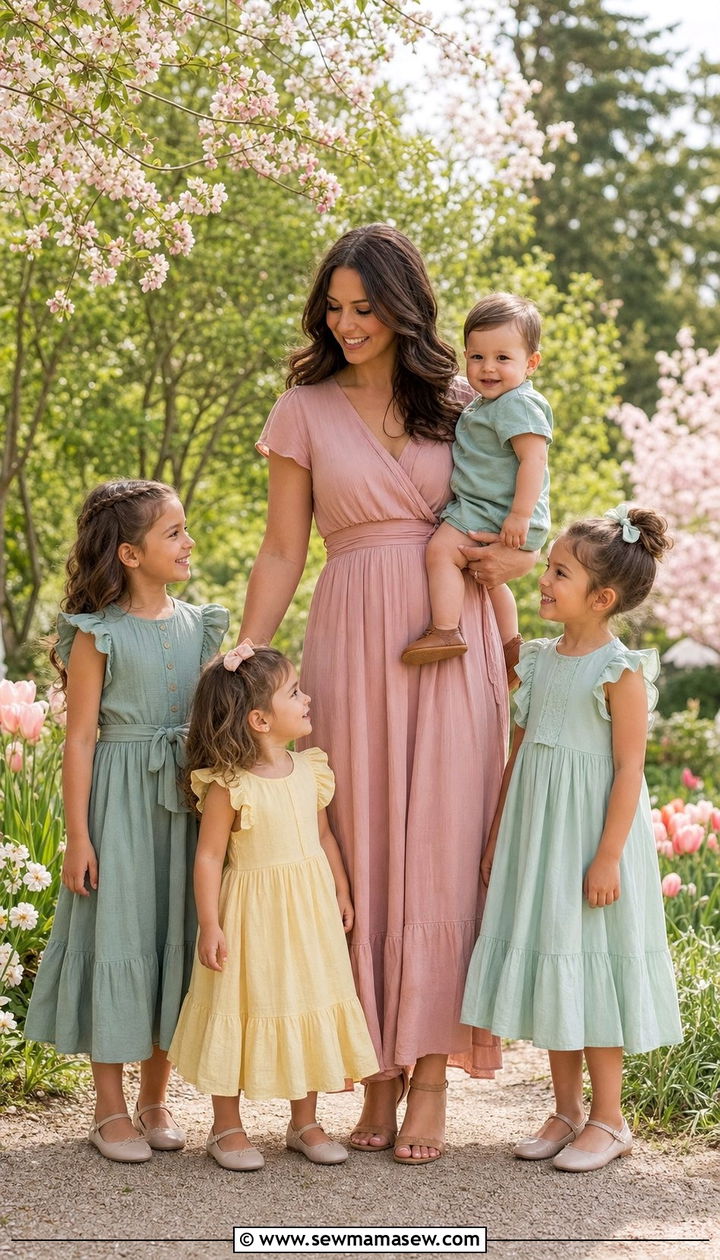 Soft pastels family photo outfit spring - 25 family photo outfits 2026