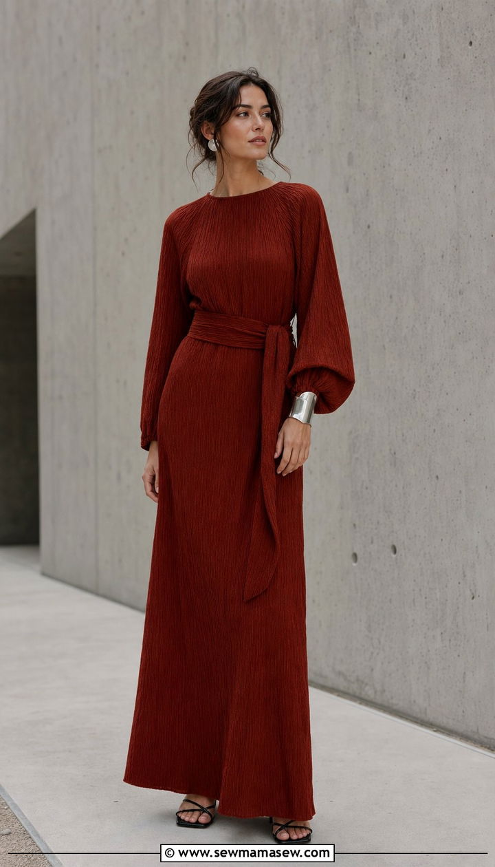 Solid Color Maxi Dress With Minimal Accessories - 35 casual maxi dress outfits