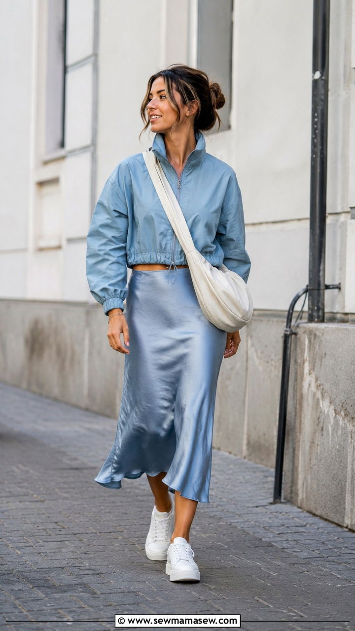 Sport Couture Windbreaker and Midi Skirt Outfit - 25 2026 outfits ideas