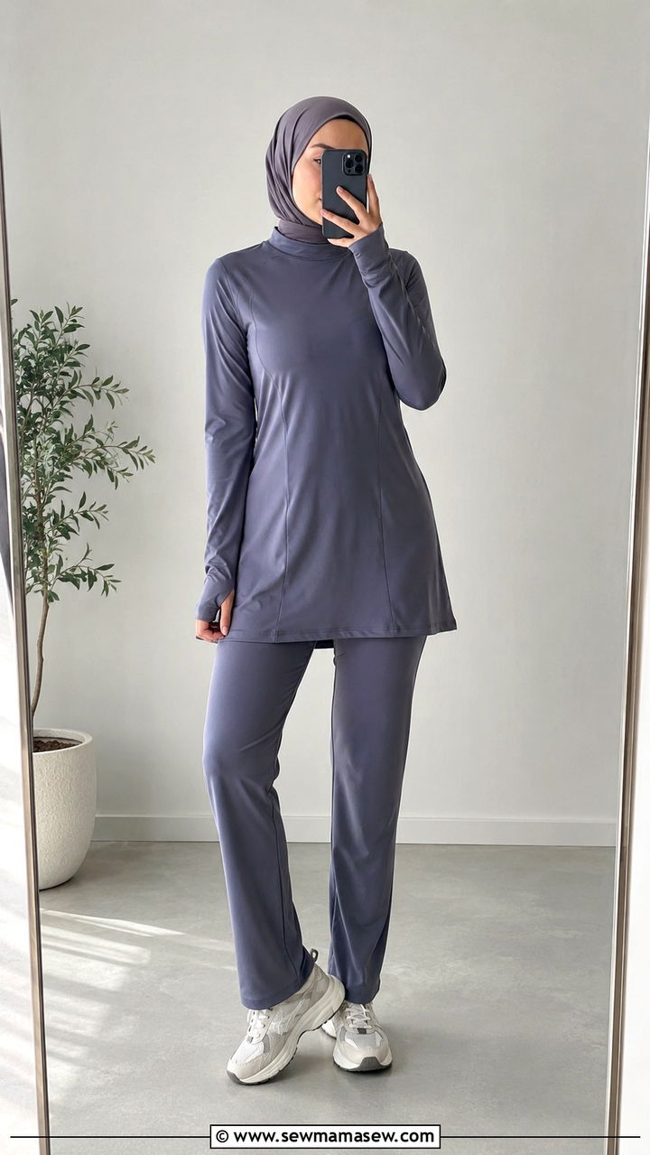 Sports Skirt Combo With Built In Leggings - 25 Modest yoga outfit ideas with hijab